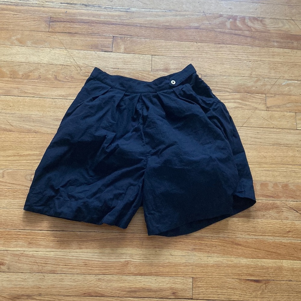 Free People Black Button Closure Shorts